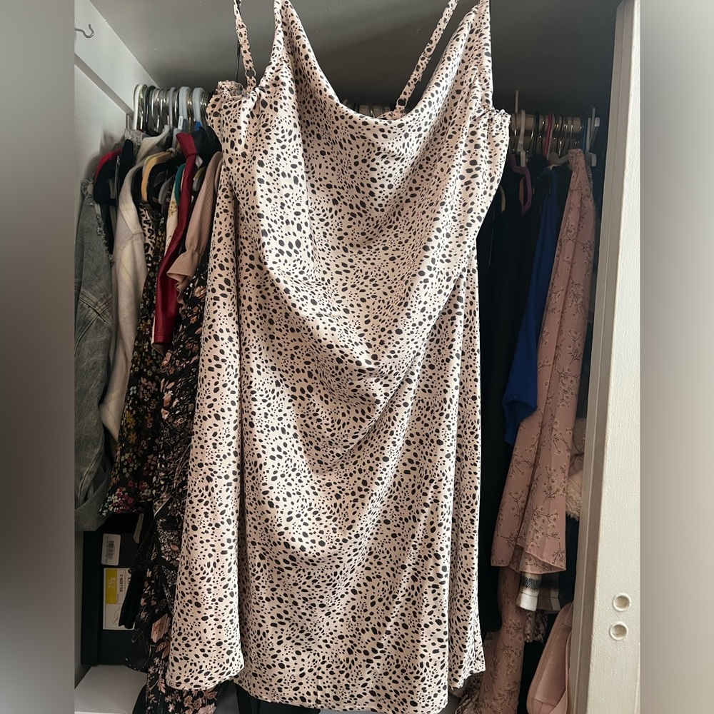 Leopard plus/ strappy dress